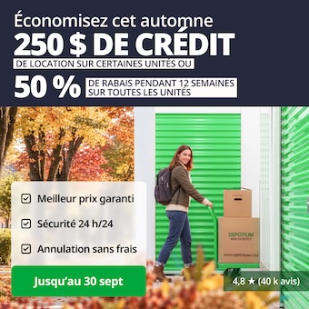 Depotium Mini Entrepôt - Pointes aux Trembles Promotion