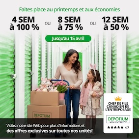 Depotium Mini Entrepôt - Pointes aux Trembles Promotion
